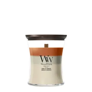 WoodWick Trilogy Vanilla Embers Medium Geurkaars | Houten Lont