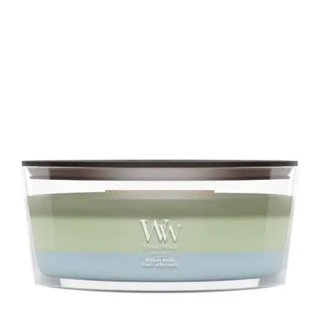 WoodWick Trilogy Verdant Woods Ellipse Candle - afbeelding 1