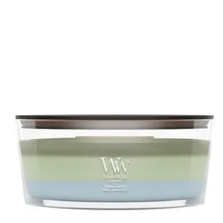 WoodWick Trilogy Verdant Woods Ellipse Candle - afbeelding 1