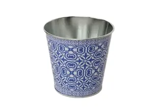 Zinken Pot Madeira Ø12,5 × H12 cm – Decoratief Blauw Tegelmotief