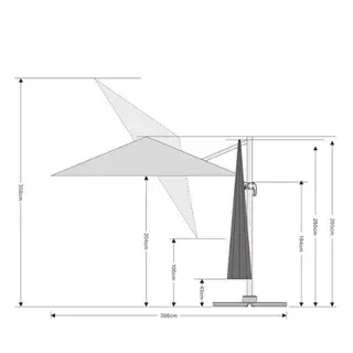 Zweefparasol Banús - Tierra Outdoor - 300 x 300 cm Champagne - Excl. voet - afbeelding 3