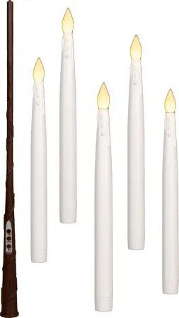 Zwevende Ledkaars met Toverstok H28cm (5 stuks) - afbeelding 1